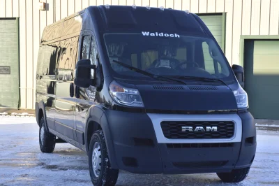 10 PASSENGER SHUTTLE BLACK EXTERIOR WITH CLOTH BLACK SEATING BY WALDOCH FLEET PASSENGER VAN SCHOOL HOTEL - 2019 RAM PROMASTER SHUTTLE - Image 33 of 46