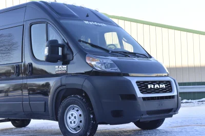 10 PASSENGER SHUTTLE BLACK EXTERIOR WITH CLOTH BLACK SEATING BY WALDOCH FLEET PASSENGER VAN SCHOOL HOTEL - 2019 RAM PROMASTER SHUTTLE - Image 34 of 46