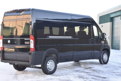10 PASSENGER SHUTTLE BLACK EXTERIOR WITH CLOTH BLACK SEATING BY WALDOCH FLEET PASSENGER VAN SCHOOL HOTEL - 2019 RAM PROMASTER SHUTTLE - Image 40 of 46