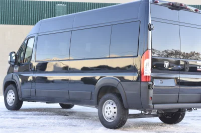 10 PASSENGER SHUTTLE BLACK EXTERIOR WITH CLOTH BLACK SEATING BY WALDOCH FLEET PASSENGER VAN SCHOOL HOTEL - 2019 RAM PROMASTER SHUTTLE - Image 42 of 46