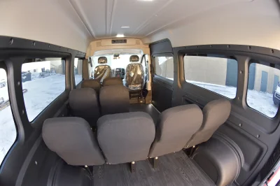 10 PASSENGER SHUTTLE BLACK EXTERIOR WITH CLOTH BLACK SEATING BY WALDOCH FLEET PASSENGER VAN SCHOOL HOTEL - 2019 RAM PROMASTER SHUTTLE - Image 11 of 46