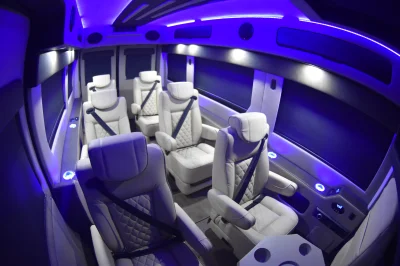 LUXURY CONVERSION VAN 8 PASSENGER PRESIDENTIAL SEATING GALAXY VAN 2020 RAM PROMASTER 159 HIGH ROOF BY WALDOCH - 2020 RAM PROMASTER GALAXY - Image 1 of 32