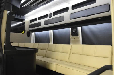 CUSTOM LIMO ON RAM PROMASTER 159 EXT BLACK BAR SEATING 10 PASSENGER CONVERSION VAN BY WALDOCH - 2020 RAM PROMASTER LIMO - Image 2 of 30