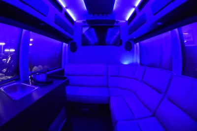 CUSTOM LIMO ON RAM PROMASTER 159 EXT BLACK BAR SEATING 10 PASSENGER CONVERSION VAN BY WALDOCH - 2020 RAM PROMASTER LIMO - Image 24 of 30