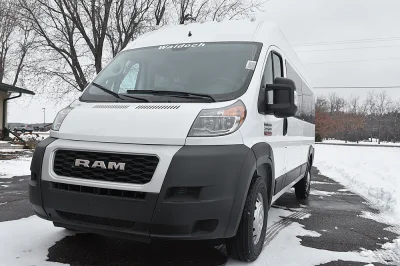 12 PASSENGER SHUTTLE VAN AIRPORT HOTEL NURSING HOME STORAGE FOR LUGGAGE IN THE REAR BY WALDOCH RAM PROMASTER 159 2500 HIGH ROOF - 2020 RAM PROMASTER SHUTTLE - Image 2 of 7