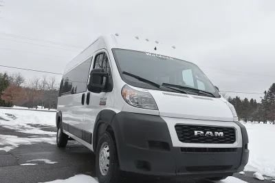 12 PASSENGER SHUTTLE VAN AIRPORT HOTEL NURSING HOME STORAGE FOR LUGGAGE IN THE REAR BY WALDOCH RAM PROMASTER 159 2500 HIGH ROOF - 2020 RAM PROMASTER SHUTTLE - Image 3 of 7
