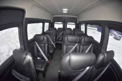 LUXURY 15 PASSENGER SHUTTLE VAN LEATHER SEATING WITH STORAGE ON RAM PROMASTER 159 HIGH ROOF BY WALDOCH - 2020 RAM PROMASTER SHUTTLE - Image 12 of 16
