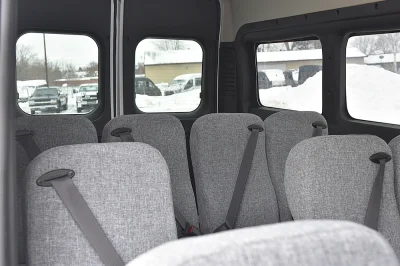 12 PASSENGER SHUTTLE VAN HOTEL PASSENGER VAN GREY CLOTH SEATING WITH WOOD FLOORS RAM PROMASTER 2500 HIGH ROOF - 2020 RAM PROMASTER SHUTTLE - Image 10 of 15