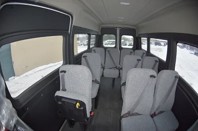 12 PASSENGER SHUTTLE VAN HOTEL PASSENGER VAN GREY CLOTH SEATING WITH WOOD FLOORS RAM PROMASTER 2500 HIGH ROOF - 2020 RAM PROMASTER SHUTTLE - Image 13 of 15