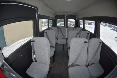 12 PASSENGER SHUTTLE VAN HOTEL PASSENGER VAN GREY CLOTH SEATING WITH WOOD FLOORS RAM PROMASTER 2500 HIGH ROOF - 2020 RAM PROMASTER SHUTTLE - Image 14 of 15
