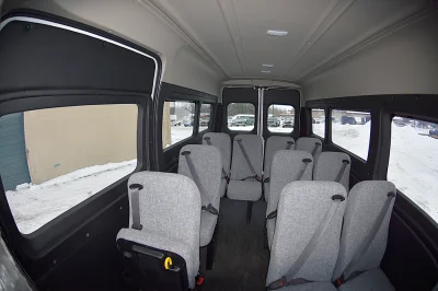 12 PASSENGER SHUTTLE VAN HOTEL PASSENGER VAN GREY CLOTH SEATING WITH WOOD FLOORS RAM PROMASTER 2500 HIGH ROOF - 2020 RAM PROMASTER SHUTTLE - Image 15 of 15