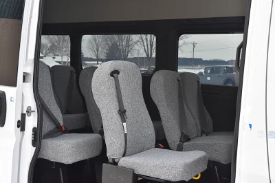 12 PASSENGER SHUTTLE VAN HOTEL PASSENGER VAN GREY CLOTH SEATING WITH WOOD FLOORS RAM PROMASTER 2500 HIGH ROOF - 2020 RAM PROMASTER SHUTTLE - Image 9 of 15