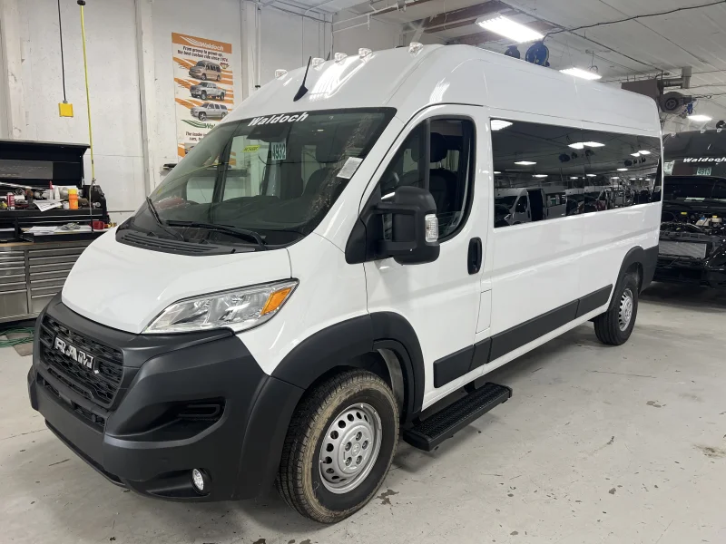 2024 Ram Promaster 159'' 12 Passenger Shuttle Pakcage - Bright White (PW7) - Gray Seating by Waldoch Crafts