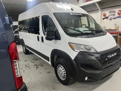2025 RAM PROMASTER - 10 PASSENGER SHUTTLE - BRIGHT WHITE - GRAY SEATING - 2025 RAM PROMASTER SHUTTLE - Image 1 of 18
