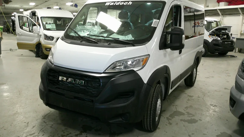 2026 Ram Promaster Shuttle - 10 Passenger - Bright White with Rear Side Windows by Waldoch Crafts