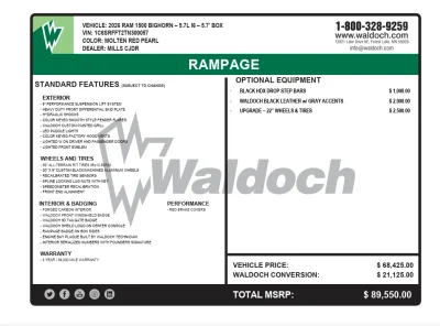 2026 RAM BIGHORN 1500  - RAMPAGE PACKAGE - MOLTEN RED PEARL (PR6) - 2026 RAM RAM 1500 RAMPAGE - Image 16 of 16